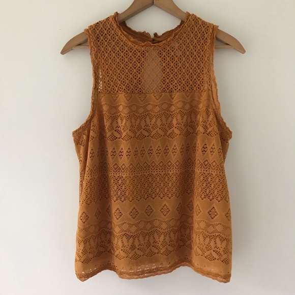 Xhilaration Tops - Xhilaration | Yellow Lace Tank Top